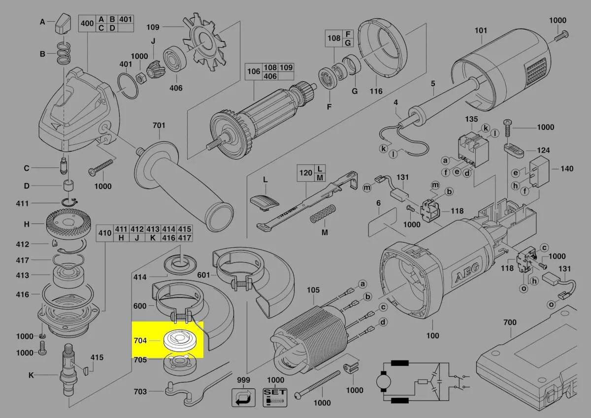Flasque serrage disque réf. 4931393250 AEG
